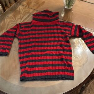 Red and Black Striped Sweater